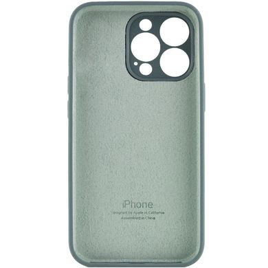 Чехол для Apple iPhone 13 Pro Silicone Full camera закрытый низ + защита камеры / Зеленый / Pine green