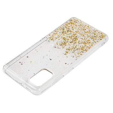 Чехол для Samsung Galaxy A41 (A415) Wave confetti прозрачно-золотистый
