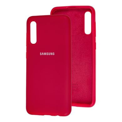 Чехол для Samsung Galaxy A50 / A50s / A30s Silicone Full вишневый c закрытым низом и микрофиброю
