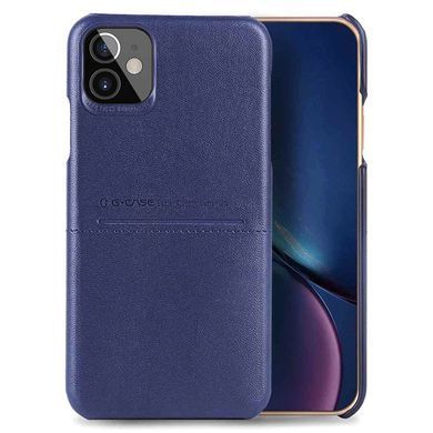 Кожаная накладка G-Case Cardcool Series для Apple iPhone 12 mini (5.4") (Синий)
