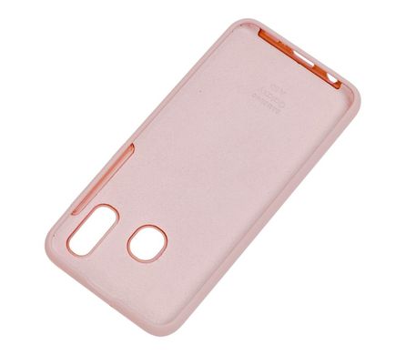 Чехол для Samsung Galaxy A20 / A30 Silicone Full бледно-розовый c закрытым низом и микрофиброю