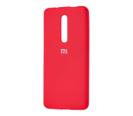 Чехол для Xiaomi Mi 9T / Redmi K20 Silicone Full красный с закрытым низом и микрофиброй