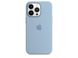 Чехол для Apple Iphone 13 Pro Max Silicone case Original 1:1 full with Magsafe Голубой/ Blue Fog