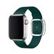 Ремінець для Apple Watch 42/44/45 mm Modern Buckle Leather Forest Green/Silver