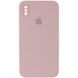 Чехол для iPhone X/Xs Silicone Full camera закрытый низ + защита камеры (Розовый / Pink Sand) квадратные борты