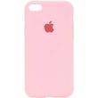 Чохол silicone case for iPhone 7/8 з мікрофіброю і закритим низом Рожевий / Peach