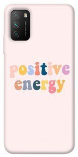 Чехол для Xiaomi Poco M3 PandaPrint Positive energy надписи