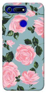 Чехол для Huawei Honor View 20 / V20 PandaPrint Розовый принт цветы