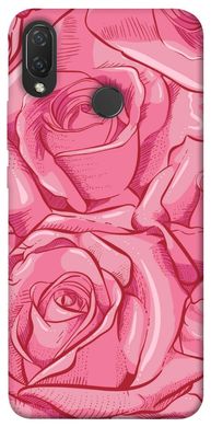 Чехол для Huawei P Smart+ 2019 PandaPrint Розы карандашом цветы