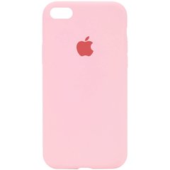 Чохол silicone case for iPhone 7/8 з мікрофіброю і закритим низом Рожевий / Peach