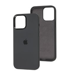 Чехол для iPhone 12 Pro Max Silicone Case Full (Metal Frame and Buttons) с металической рамкой и кнопками Gray