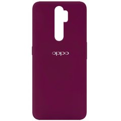 Чехол для Oppo A5 (2020) / Oppo A9 (2020) Silicone Full с закрытым низом и микрофиброй Бордовый / Marsala