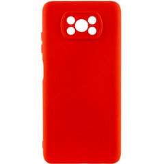 Чехол для Xiaomi Poco X3 NFC / Poco X3 Pro Silicone Full camera закрытый низ + защита камеры Красный / Red