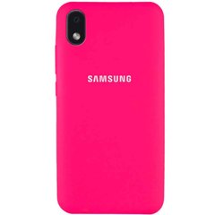 Чехол для Samsung Galaxy M01 Core / A01 Core Silicone Full Розовый / Barbie pink c закрытым низом и микрофиброю