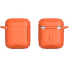 Силиконовый футляр Armor с карабином для Airpods (Оранжевый)