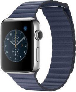 Кожаный ремешок Leather Loop Band для Apple Watch 42/44/45 mm Midnight blue