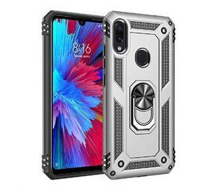 Ударостійкий чохол Serge Ring for Magnet для Xiaomi Redmi Note 7 Срібний / Протиударний, броньований