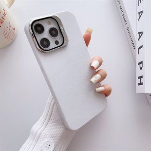 Чехол для iPhone 14 Plus TPU Camera Stand Mat + Стекло на камеру White