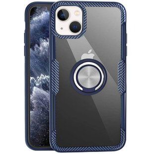 TPU+PC чохол Deen CrystalRing для Apple iPhone 13 (6.1"") Безбарвний / Темно-синій