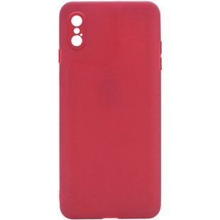 Силиконовый чехол Candy Full Camera для Apple iPhone X / XS (5.8"") Красный / Camellia
