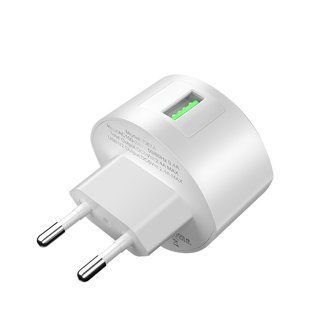 Адаптер сетевой Hoco Shell single port C68A |1USB, QC3.0, 3A| white