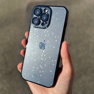 Чохол із блискітками для Iphone 14 Brilliant Acrylic Case + захист камери Black