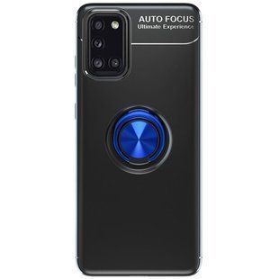 TPU чохол Deen ColorRing під магнітний тримач (opp) для Samsung Galaxy A31 (Чорний / Синій)