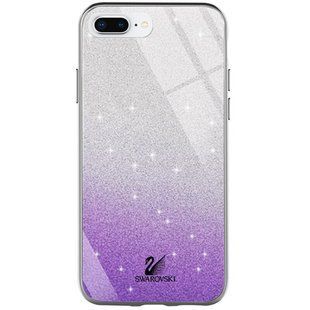 TPU + Glass чохол Swarovski для Apple iPhone 7 plus / 8 plus (5.5 ") (Фіолетовий)