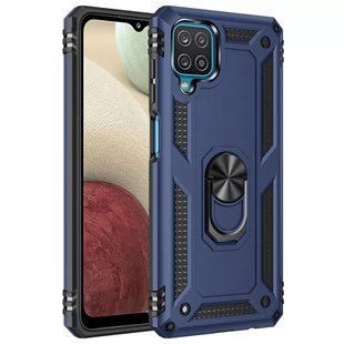 Ударопрочный чехол Serge Ring for Magnet для Samsung Galaxy A12 (Темно-синий)Противоударный, бронированный