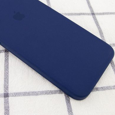 Чохол для iPhone 6 / 6s Silicone Full camera закритий низ + захист камери Темно-синій / Midnight blue квадратні борти