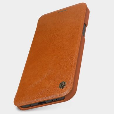 Шкіряний чохол (книжка) Nillkin Qin Series для Apple iPhone 12 Pro / 12 (6.1 "") Коричневий