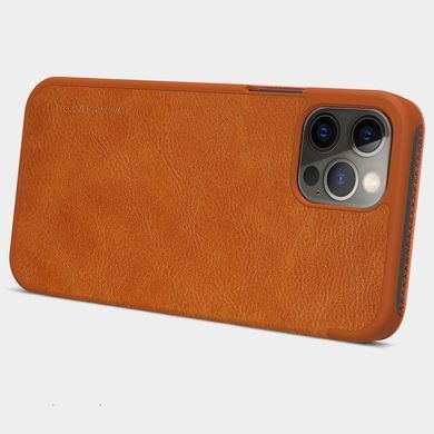 Шкіряний чохол (книжка) Nillkin Qin Series для Apple iPhone 12 Pro / 12 (6.1 "") Коричневий