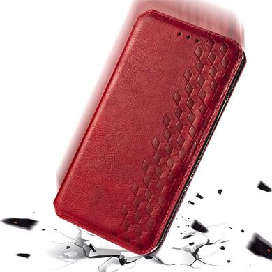 Кожаный чехол книжка GETMAN Cubic (PU) для Samsung Galaxy A03s Красный