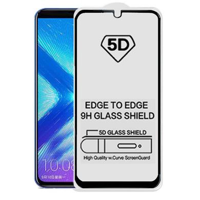 5D скло для Samsung Galaxy A30S Чорне Повний клей / Full glue