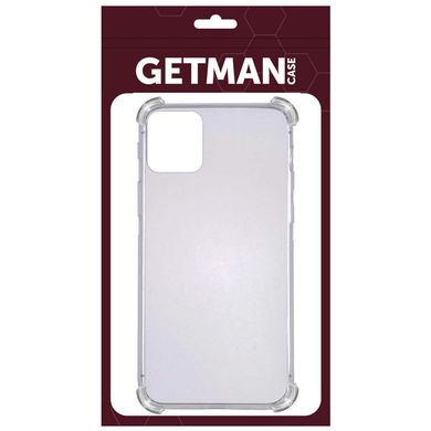 TPU чехол GETMAN Ease logo усиленные углы для Apple iPhone 13 (6.1"") Серый (прозрачный)