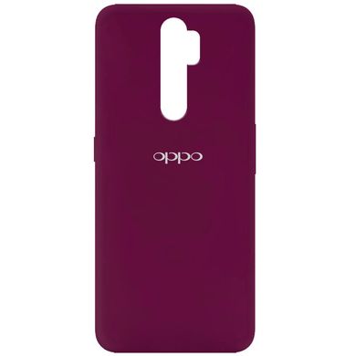 Чохол для Oppo A5 (2020) / Oppo A9 (2020) Silicone Full з закритим низом і мікрофіброю Бордовий / Marsala