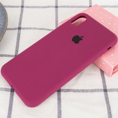 Чехол silicone case for iPhone X/XS с микрофиброй и закрытым низом Maroon
