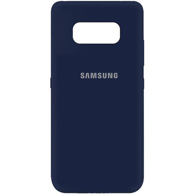 Чехол для Samsung Galaxy S8 (G950) Silicone Full темно-синий с закрытым низом и микрофиброй