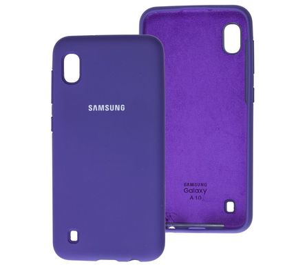 Чохол для Samsung Galaxy A10 (A105) Silicone Full фіолетовий з закритим низом і мікрофіброю
