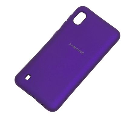 Чехол для Samsung Galaxy A10 (A105) Silicone Full фиолетовый c закрытым низом и микрофиброю