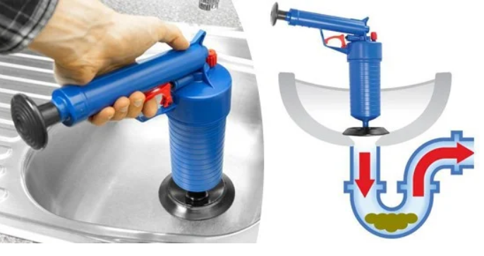 Пневматичний вантуз, очищувач каналізації високого тиску Toilet dredge GUN BLUE