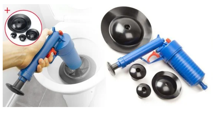 Пневматический вантуз, очиститель канализации высокого давления Toilet dredge GUN BLUE