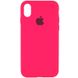 Чохол silicone case for iPhone XS Max з мікрофіброю і закритим низом Barbie pink