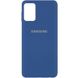 Чехол для Samsung Galaxy A72 4G / A72 5G Silicone Full Синий / Navy Blue с закрытым низом и микрофиброй