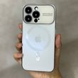 Чохол для iPhone 15 Plus Скляний матовий + скло на камеру Camera Lens Glass matte case with Magsafe White