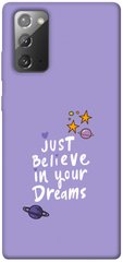 Чехол для Samsung Galaxy Note 20 PandaPrint Just believe in your Dreams надписи
