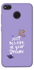 Чехол для Xiaomi Redmi 4X PandaPrint Just believe in your Dreams надписи