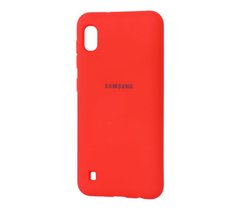 Чехол для Samsung Galaxy A10 (A105) Silicone Full красный  c закрытым низом и микрофиброю