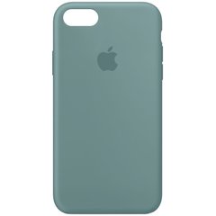 Чохол silicone case for iPhone 7/8 з мікрофіброю і закритим низом Зелений / Cactus