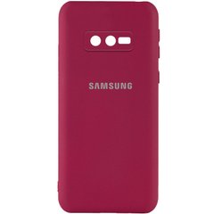 Чехол для Samsung Galaxy S10e Silicone Full camera закрытый низ + защита камеры Бордовый / Marsala